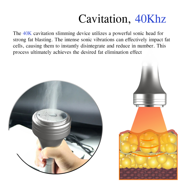 Cavitation Slimming Vacuum Radio Fréquence Machine Bio Skin Rester la perte Poids de beauté Équipement de beauté