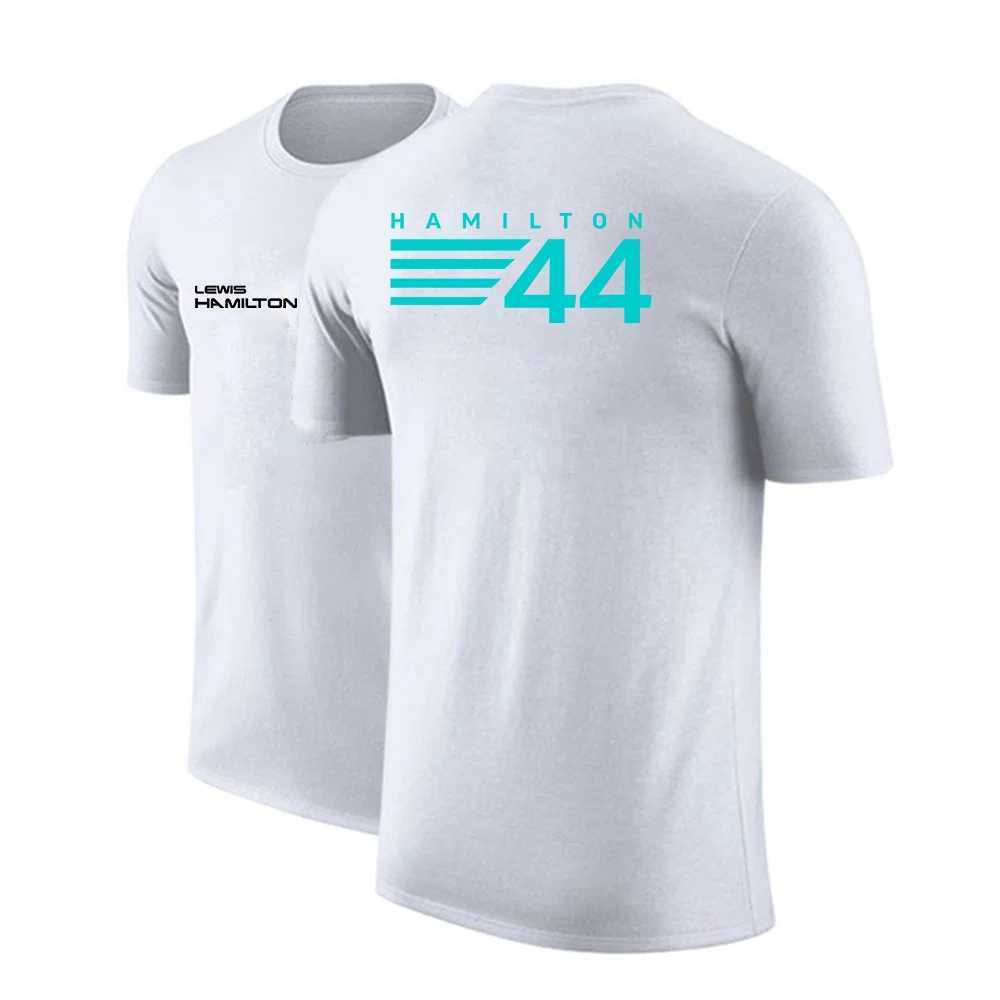 T-shirts masculins 2022 Nouveau pilote F1 Lewis Hamilton Digital 44 Imprimez à séchage rapide cou rond cou court-slved Sports en plein air T-shirt T240425