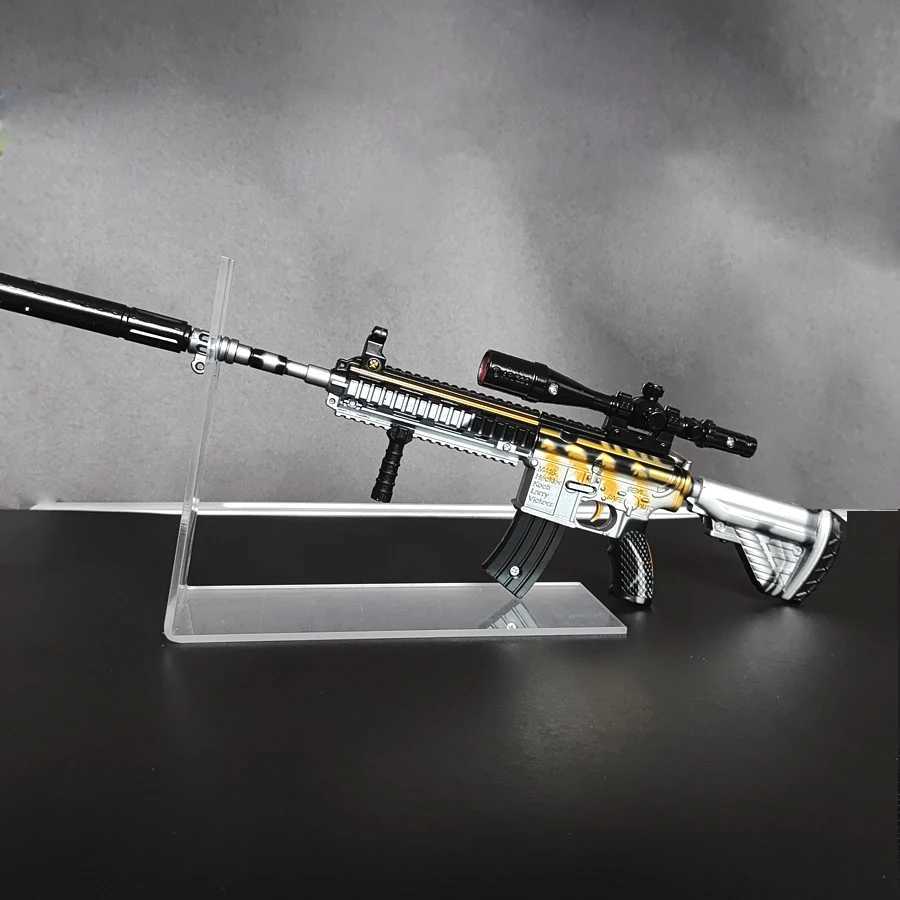 Gun Toys 2023 Nowy miniaturowy m416 Sniper Rifle Odnotowany Jedi Survival Smbakina Model Stop Ald Pistol Pistol Pistolet Boys Prezenty urodzinowe T240428