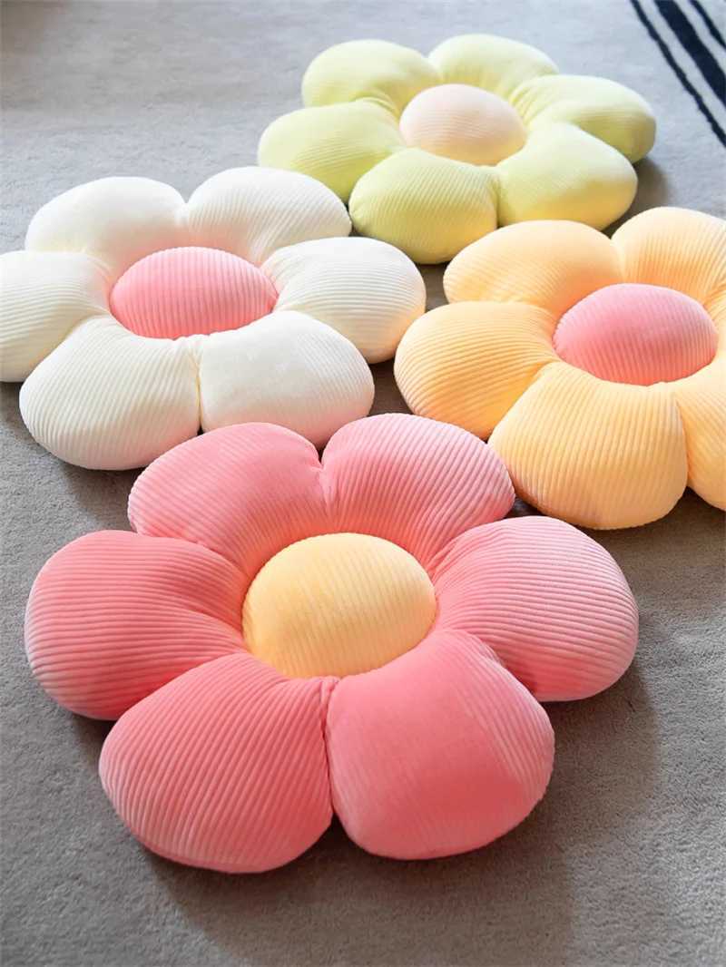 Coussin / décoratif en peluche six fleurs de pétale coussin girly décor de chambre de tournesolSetting pour les enfants de chambre à coucher la baie fenêtre de baie vitrée fleur rose