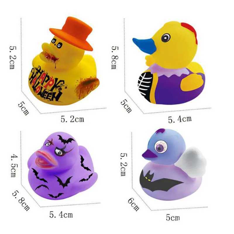 Toys de bain pour bébé 5-Halloween Vinyl Duck Toys Baby Bathing Water Play Toy Small Duck Floating Water Toys Halloween Scene Ornements