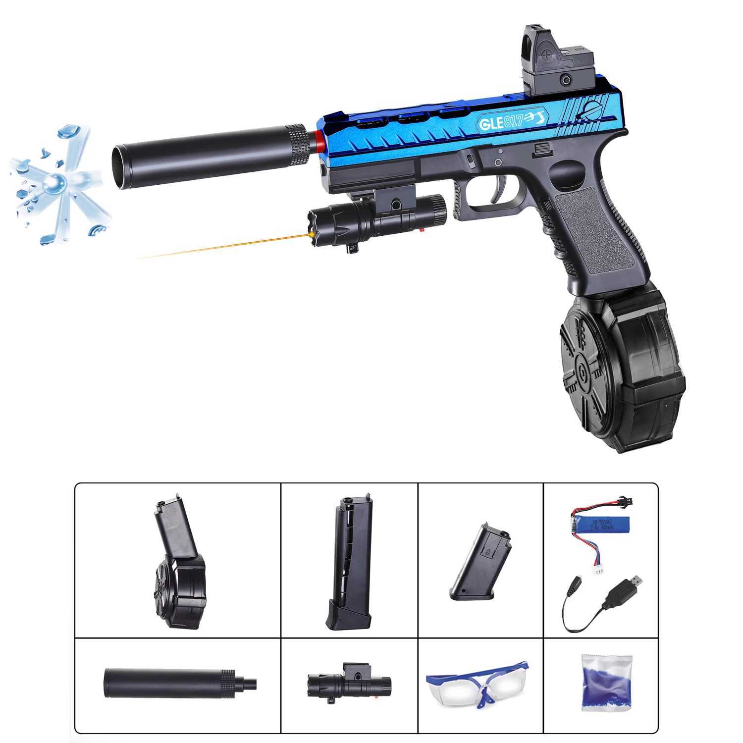 Gun Toys Boys Toys Guns 7.4V Battery Electric High Speed ​​Pärlor Balls Gun Burst Game Model Hot Selling T240428