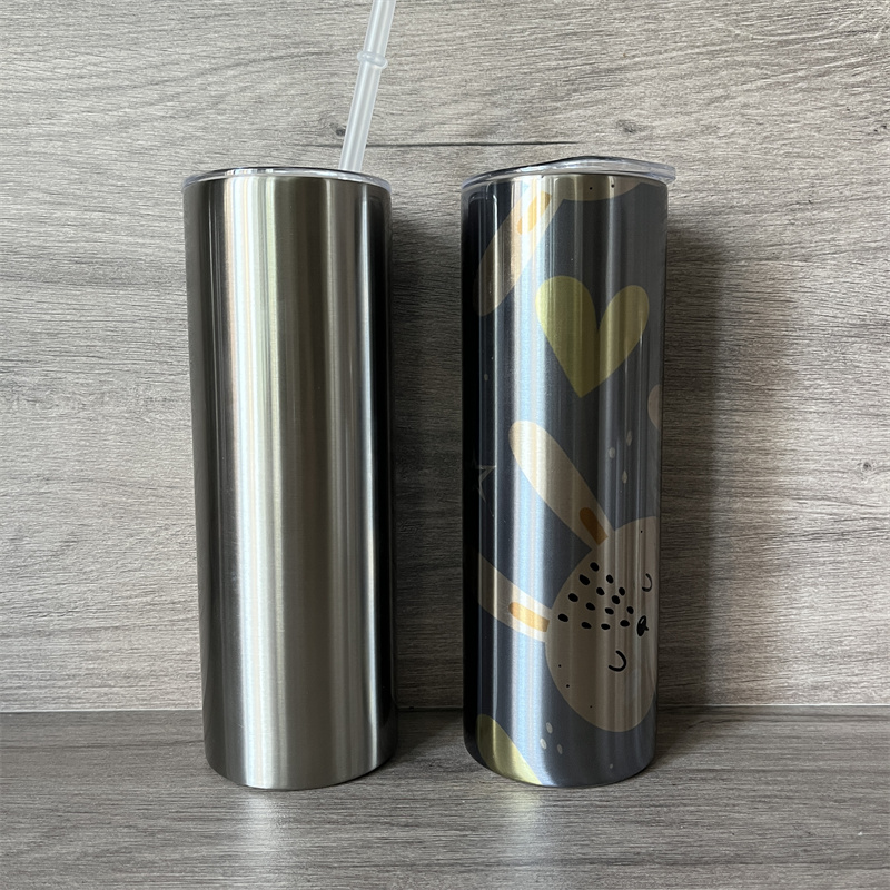 20oz 12oz 15oz 30oz gerade dünner Becher mit Plastik Strohdeck