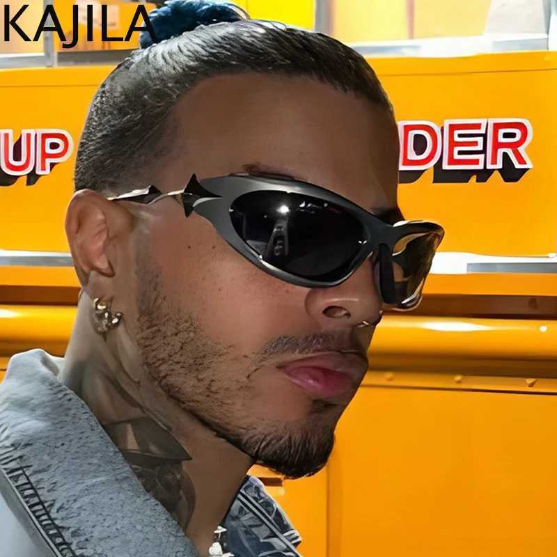 Sonnenbrille Futuristische Y2K Punk Sport Sonnenbrille Frauen Männer 2024 Luxusmarke Vintage Star Sonnenbrille für Lady Retro 2000er Brillen Brillen Eyewear T240428