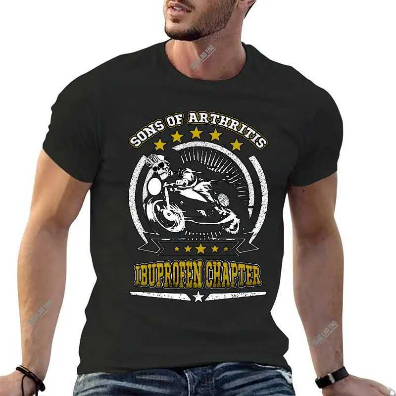 Men's T-Shirts Son Of Arthritis Ibuprofen Chapter Essential MensT-Shirt blank t shirts Old Biker Motorcycle Top Y2k Clothing Pattern Print T240425