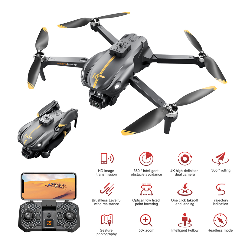 I6 Max RC Drone 4K HD Dual Camera Brushless Power FPV Dron 360 Intelligent obstakel Vermijding Optische flow Hovering Quadcopter Drones Toy Gift