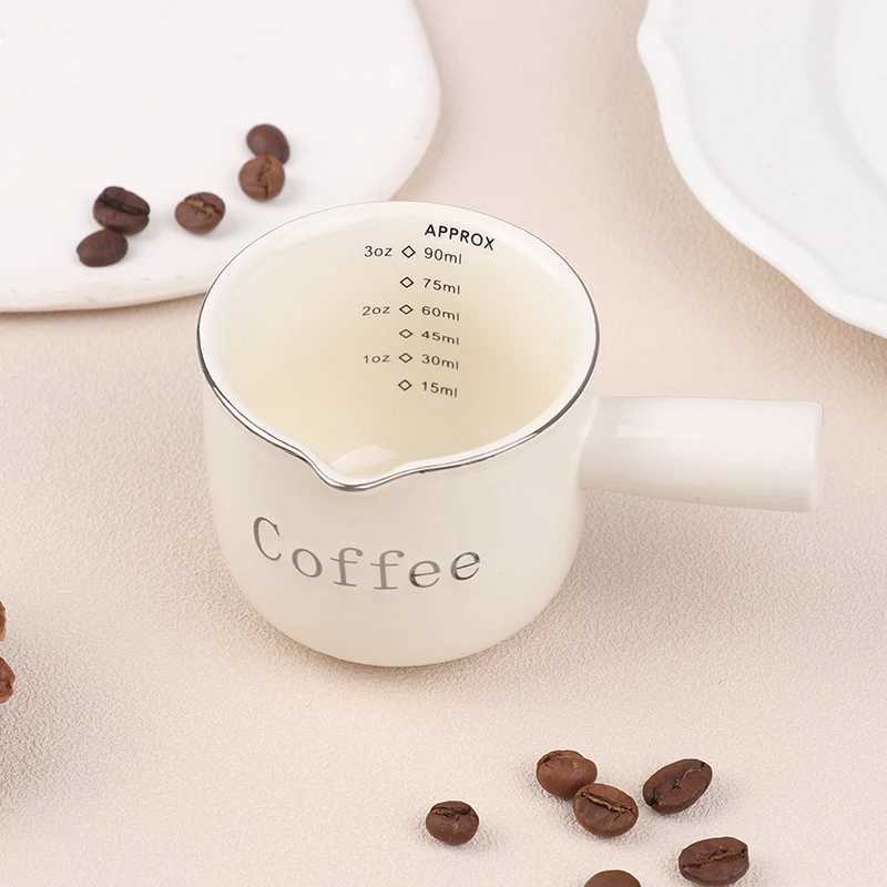 Mugs Mini Ceramic Milk Cup Cream Can Small Espresso Searrying Milk Can с шкалой для лат -смесителя измерения стакана J240428