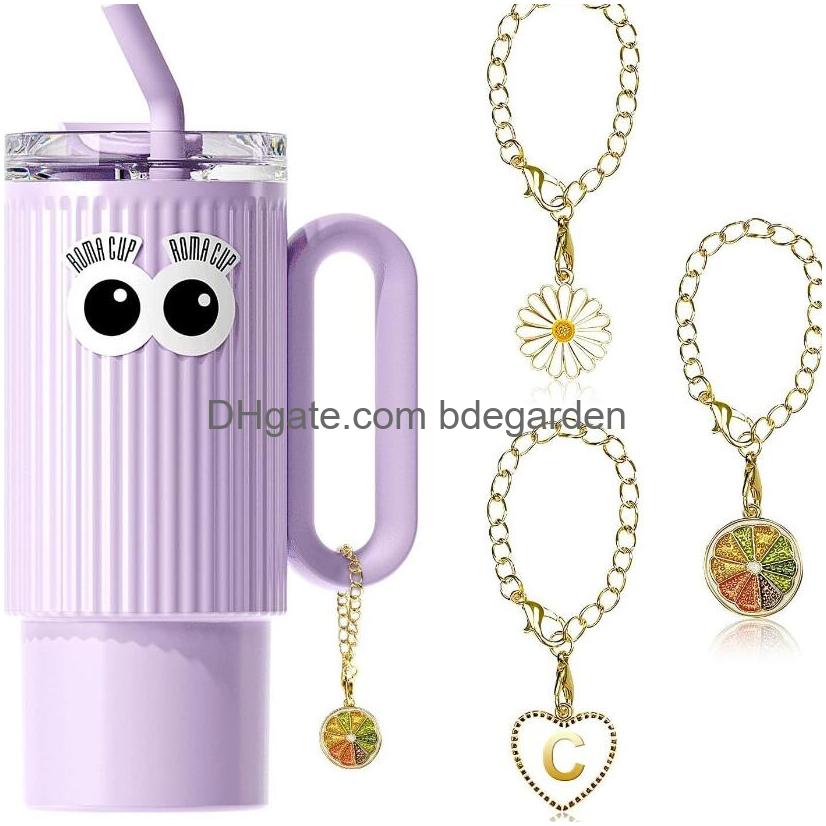 Other Drinkware Letter Charm Accessories For 40Oz Cup Initial Name Id Personalized Handle Tumbler Wll2204 Drop Delivery Home Garden