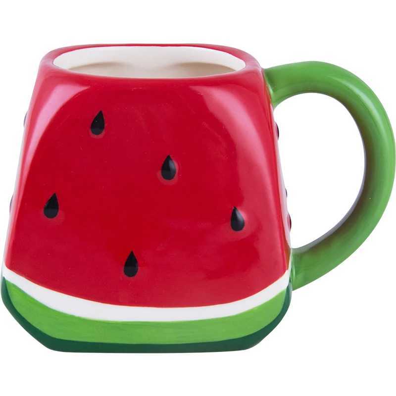 Kubki Kreatywny czerwony arbuz Ceramiczny Internet Red Cup woda pitna Rodzina słodka kawa kubek kubek cavai j240428