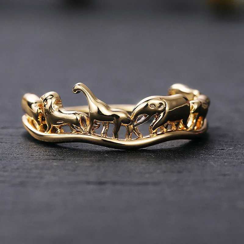 Anéis de casamento Creative Animal Circus Ring Womens Temperamento simples Luz de luxo estilo feminino anéis exclusivos
