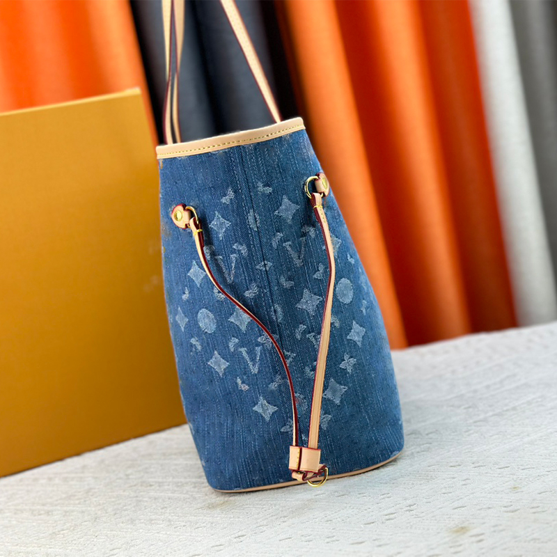 Denim Blue Designer -Einkaufstasche Frauen hochwertige Umhängetasche berühmte Designer Geldbeutel Großer Reise -Einkaufstasche Käufer Totes Lady Mommy Composite Bag Handtaschen Handtaschen