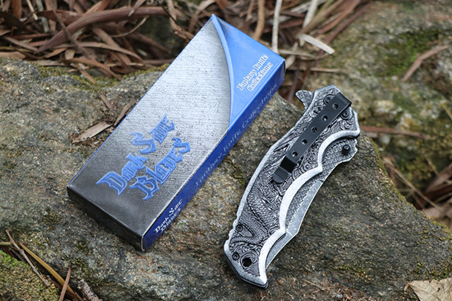 Темный дракон тактический складной нож 440c каменная мыть