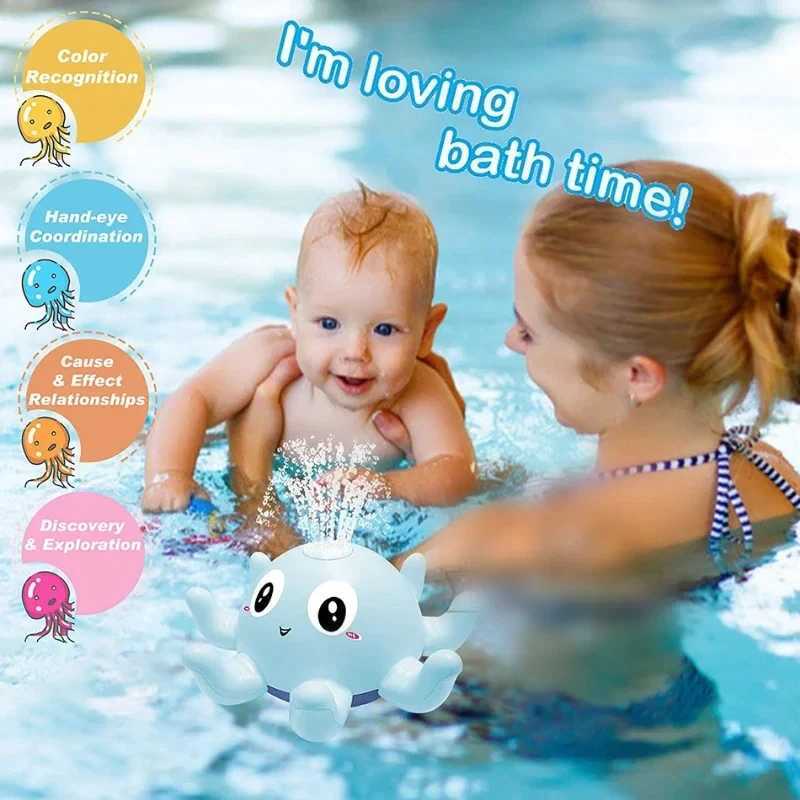 Baby Bath Toys Baby Bath Toys Electrics Electral Octopus Whale Automatic Sprinkler Bathtub Toy Swim Bathing Toys With Music LED Light for Kids Gift