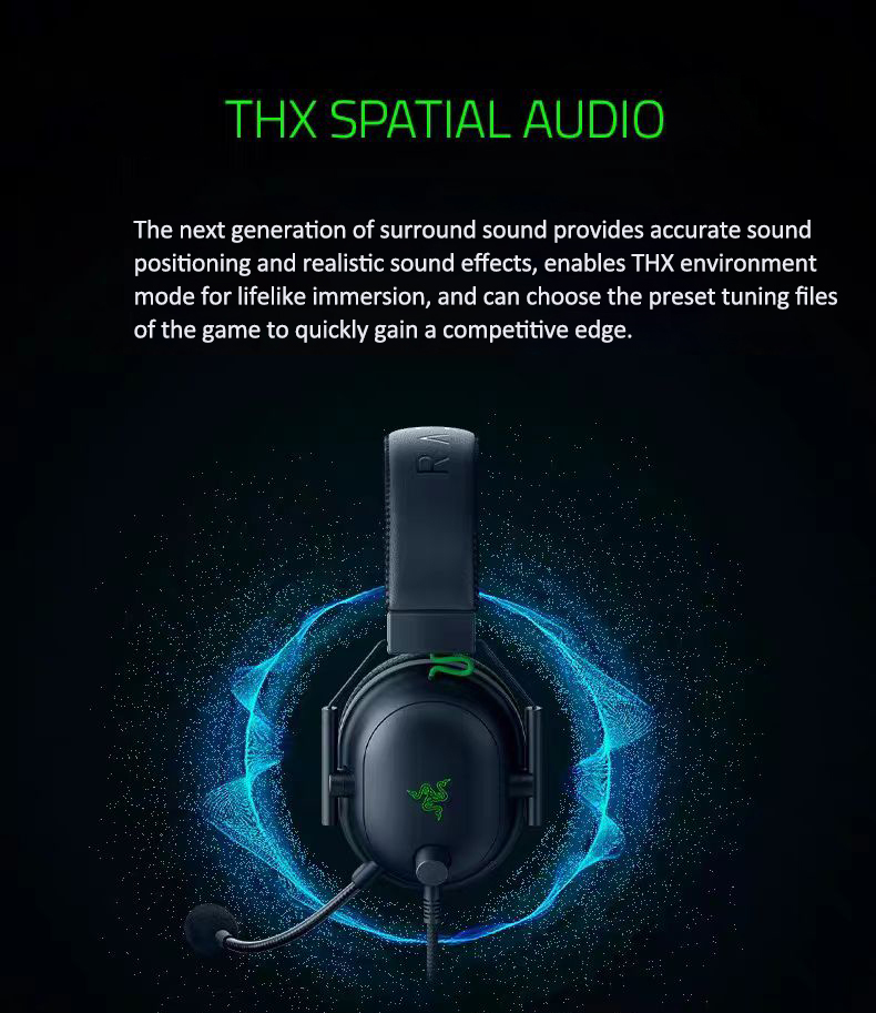 Razer Blackshark V2 Bluetooth Kulaklıklar E-Sporlar Mikrofonlu Oyun Kulaklığı 7.1 Surround Sound Video Oyun Kulaklık Gürültü Engelli Kulaklıklar