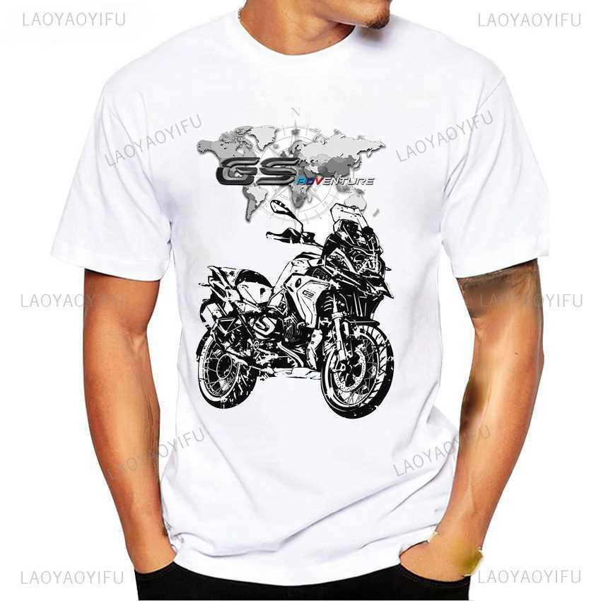 T-shirt maschile T-shirt stampato in moto Short Slve Cotton T Case R1200GS R1250 GS Adventure Tshirt Overlander Ride Travel Tops T240425