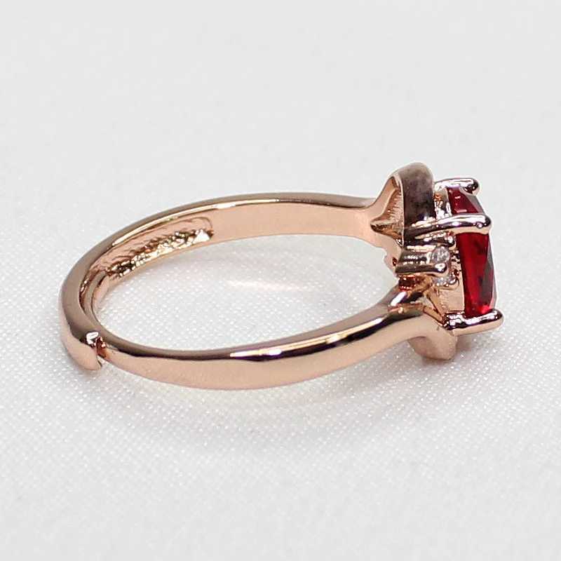 Bandringen Huisept Elegant 925 dames zilveren sieradenring Ovaal Ruby zirkon Rose Gold Open Ring Wedding Party Decoratie Q240427