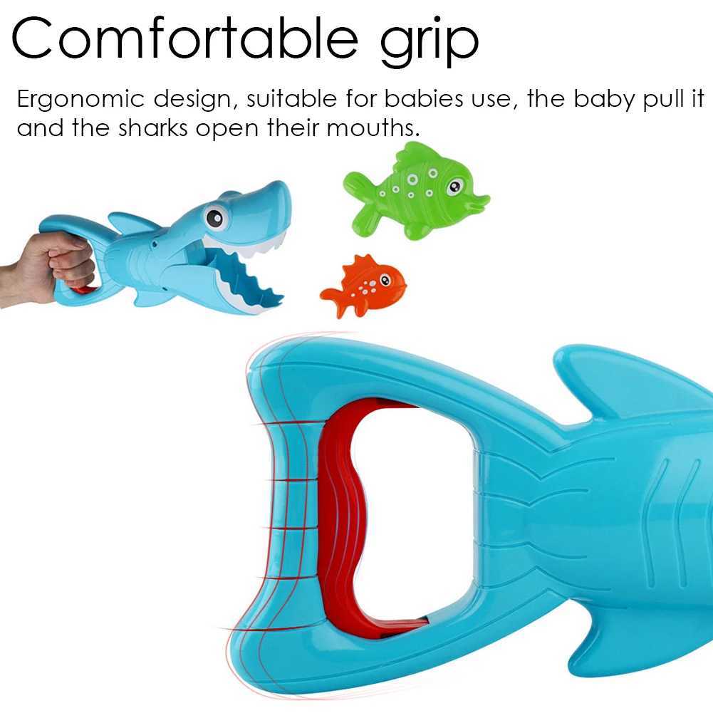 Baby Bath Toys Funny Shark Grabber Bath Toy For Boys Girls Catch With 4 Fishes BathTub Interactive Bathing Puzzle Fishing Water Toy