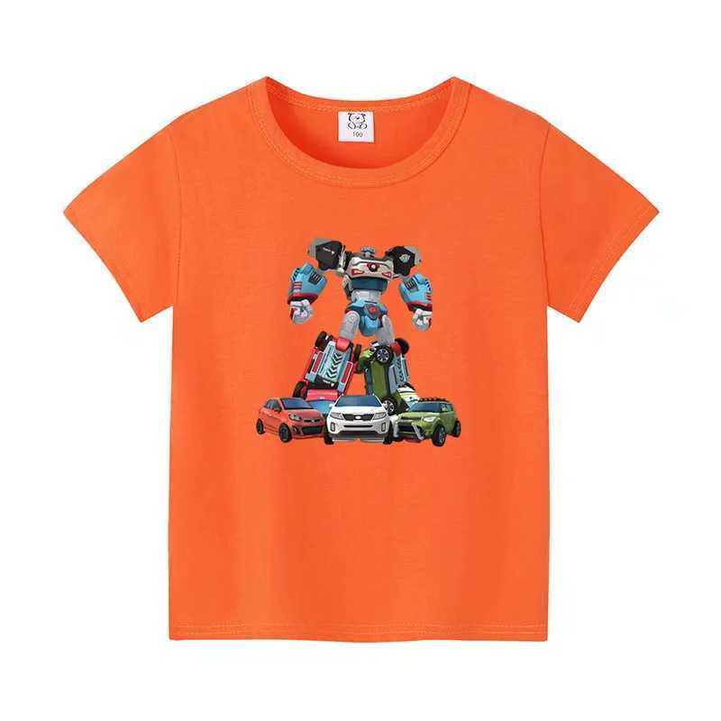 T-Shirts Tobot Evolution Transformer Roboter Autos bedrucktes Kinder T-Shirts Mädchen Kleidung Cartoon Baby Jungen und Mädchen T-Shirts Sommerkinder Topsl2404