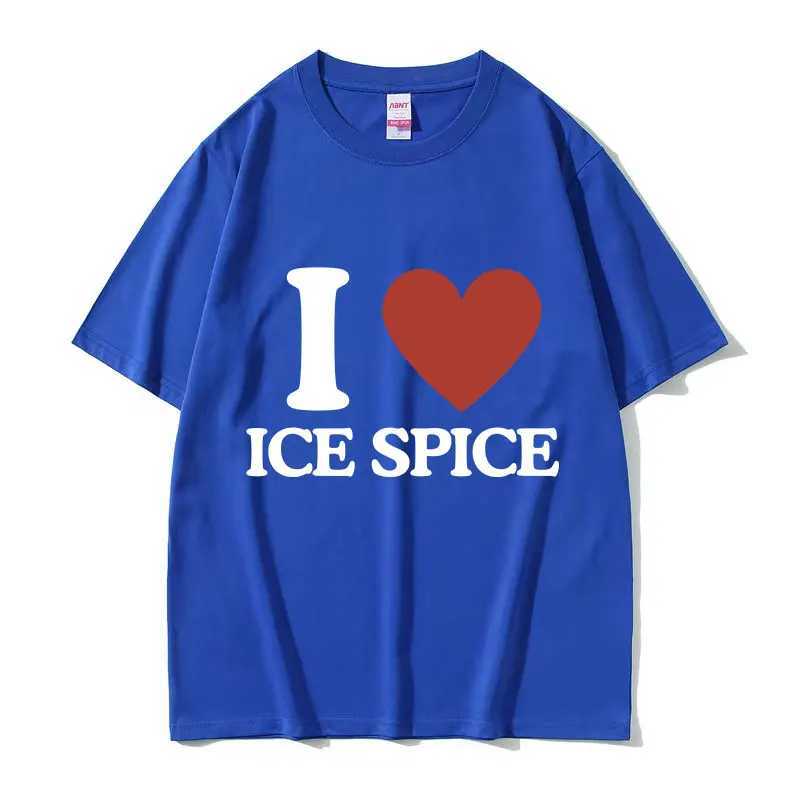 Herren T-Shirts Rapper Ice Spice Ich liebe grafische T-Shirt Männer Damen Casual O-Neck Cotton Short Slve T-Shirts Hip Hop Mode übergroße T-Shirt T240425