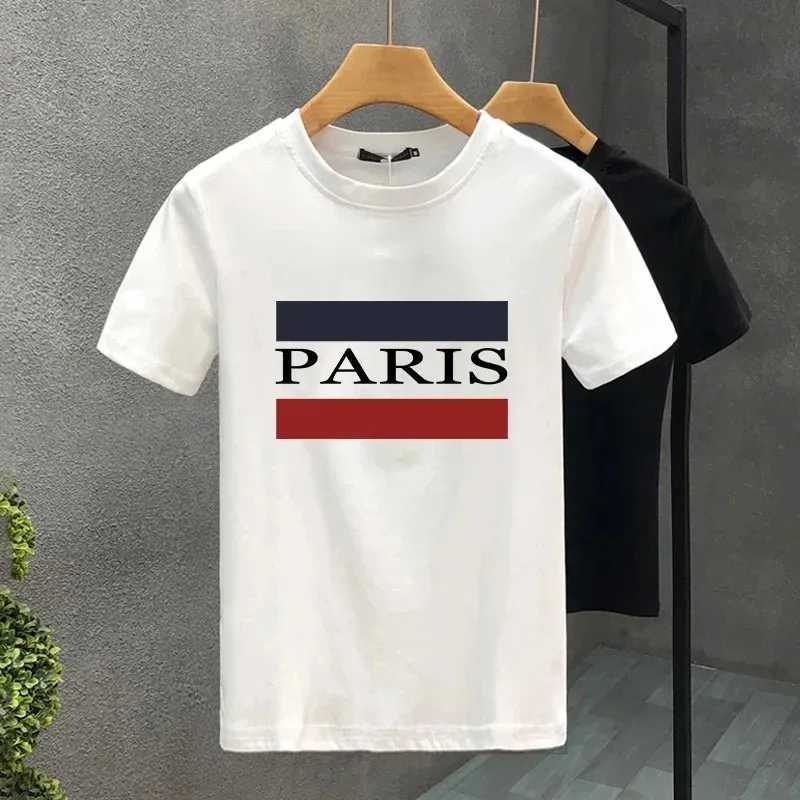 T-shirty męskie 2024 NOWA PARES Moda kreatywność wiosna Summer Osobowość dla mężczyzn Luksusowa koszula drukarnia plus size Man Woman T Shirt Y240429