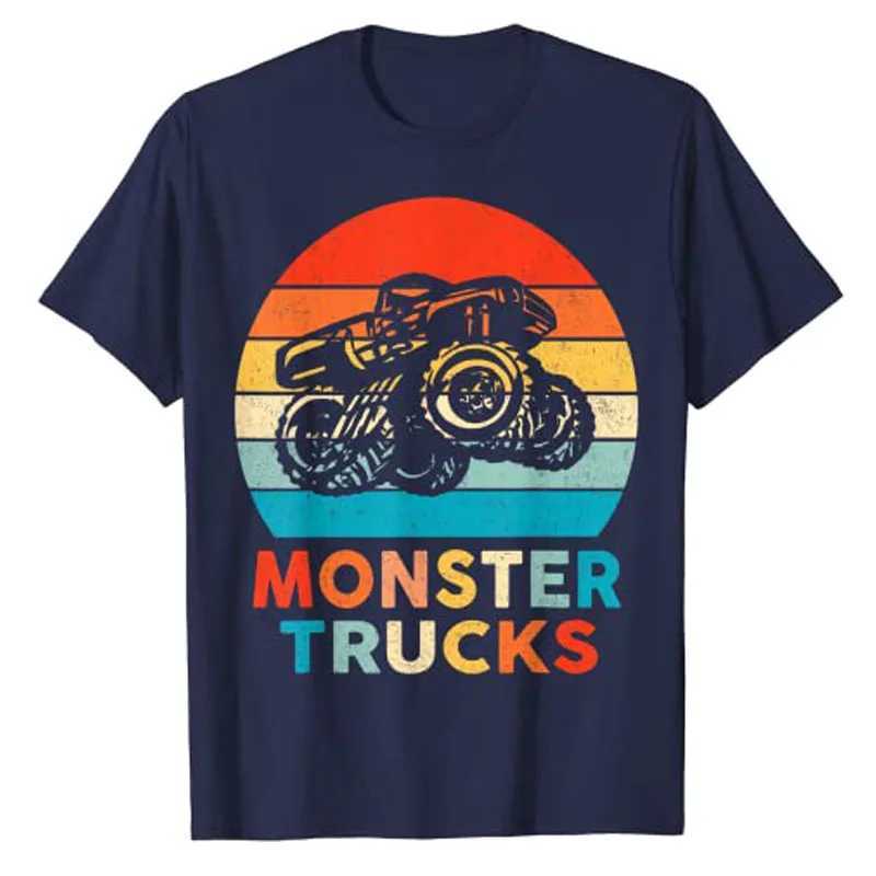 T-shirts masculins Camion monstre pour les tout-petits adultes garçons girls enfants t-shirt mignon camion amateur graphique t-shirt y2k top top à manches courte givell2403