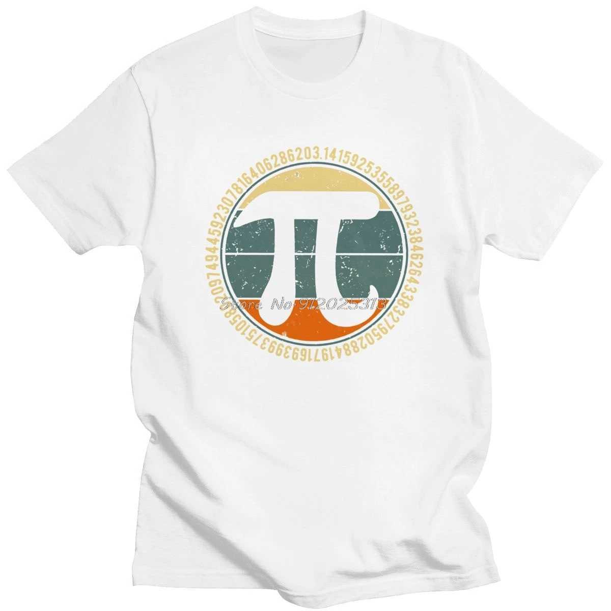 T-shirty męskie vintage retro pi tshirt mężczyzn Pure Cotton Urban T-shirt Krótka algebra koszula matematyka T Tops Lose Fit Odzież Prezent T240425