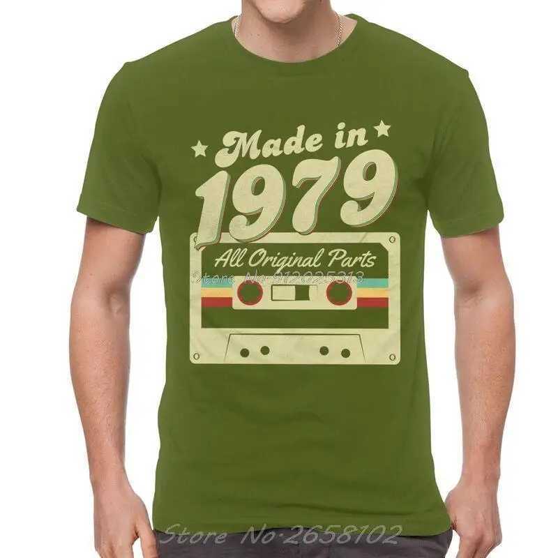 1979年に作られたメンズTシャツメンズは、オリジナルパーツのすべてのオリジナルパーツの誕生日ギフトTシャツショートSlveユニークなTシャツCotton T TopsギフトT240425