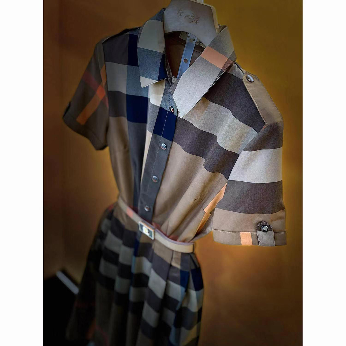 Designer dames plaid lettre de chemise à imprime