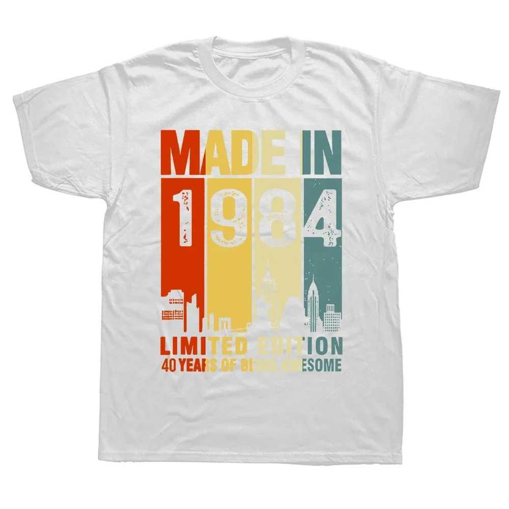 T-shirts masculins 2024 Fabriqué en 1984 cadeaux d'anniversaire de 40 ans