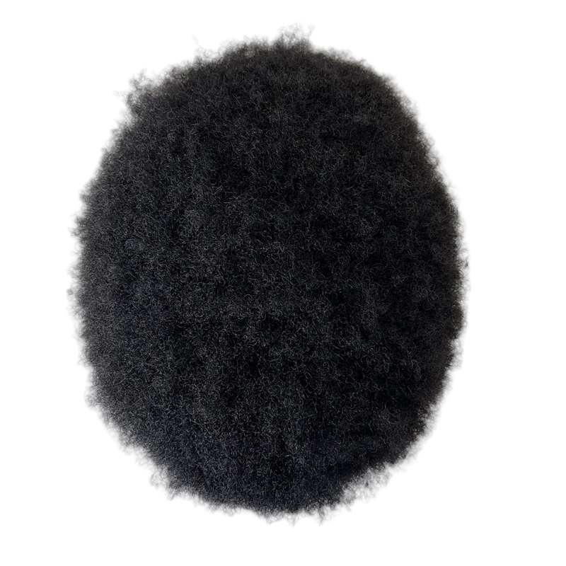 Malaysian Virgin Human Hair Replacement 4mm Root Afro Curl Toupee 8x10 Full Lace Units for Black Men