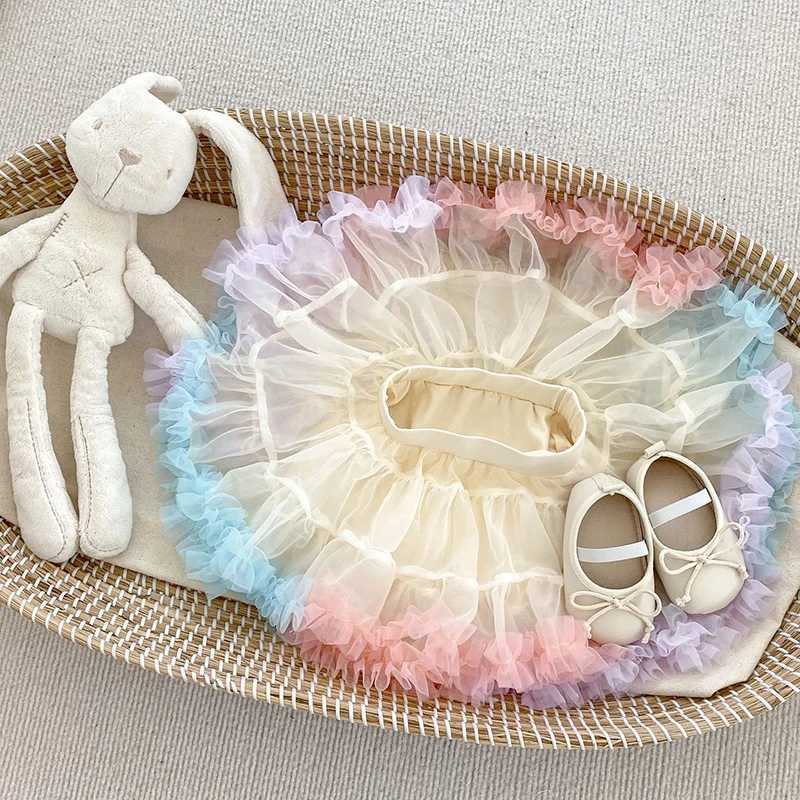 Kjolar sommar babykläder mesh tutu kjol boll klänning kjol h240509