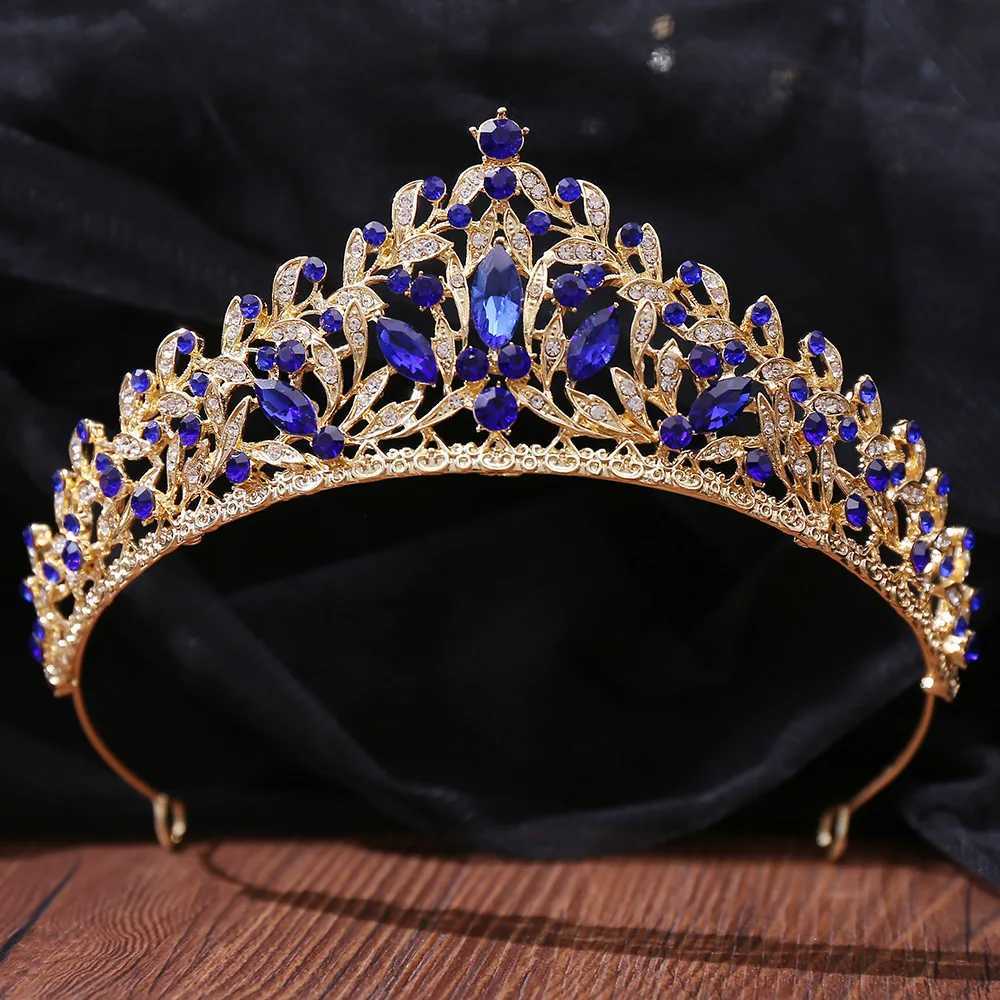 Tiaras i Luxury blu verde opal fiore cristallo corona di tiara abito da sposa abito da sposa con sposa da sposa accessori capelli corona