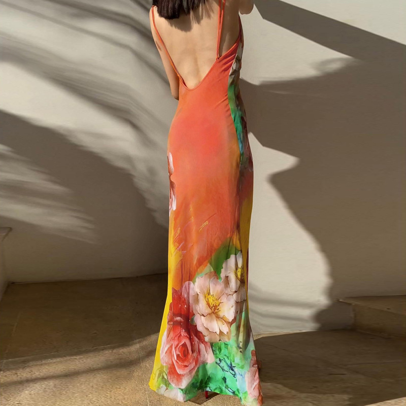 Vestido de halter feminino de verão 2024 de moda