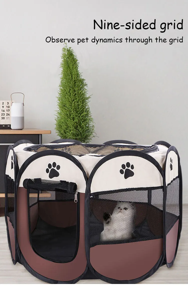 Taşınabilir Pet Playpen, Köpek Playpen Katlanabilir Pet Egzersiz Kalemi Çadır Köpek Evi Oyun Alanı Katlanabilir Pop Yavru Köpek/Kedi Kapalı Açık Seyahat Kampı Kullanım Çıkarılabilir