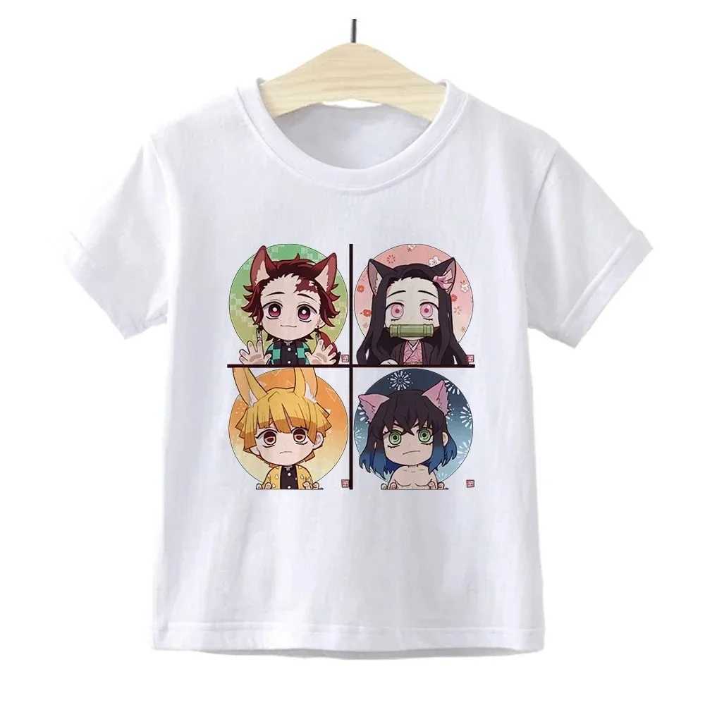 티셔츠 kimetsu no yaiba tshirt 소년 악마 킬러 애니메이션 애니메이션 애니메이션 여자 Tshirt 패션 일본 하라주 쿠 어린이 로파 드 만화 아동 자식 tshirtl2404