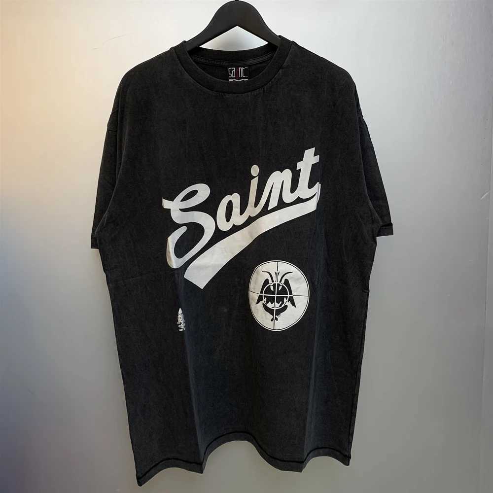 T-shirts voor herenkikker Drift Saint Michael T Mode Kwaliteit Strtwear vintage kleding Casual losse oversized tops 100%katoenen shirt voor mannen H240429