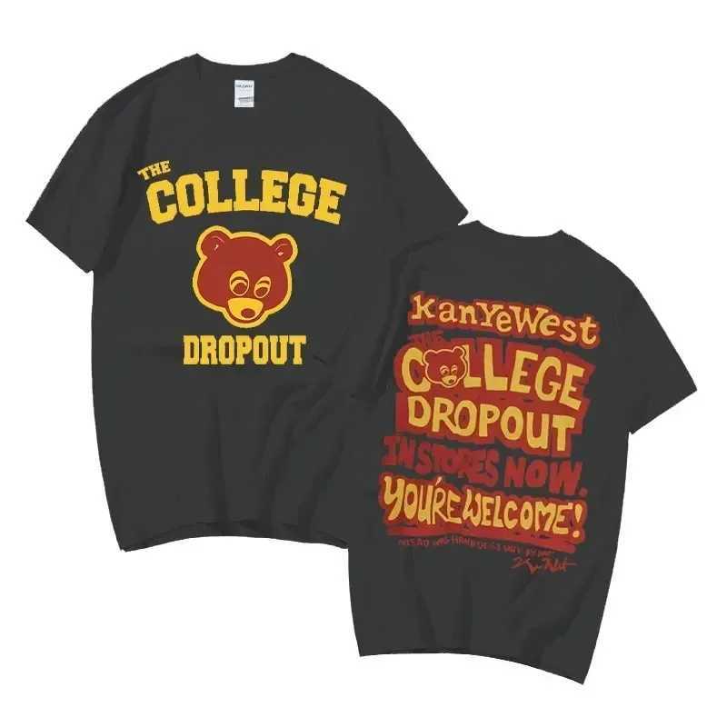 T-shirts masculins Album de chanteur de rap The College Diopoul Mens and Womens Multi Color Pure Cotton T-shirt Short Slve High Quty T240425