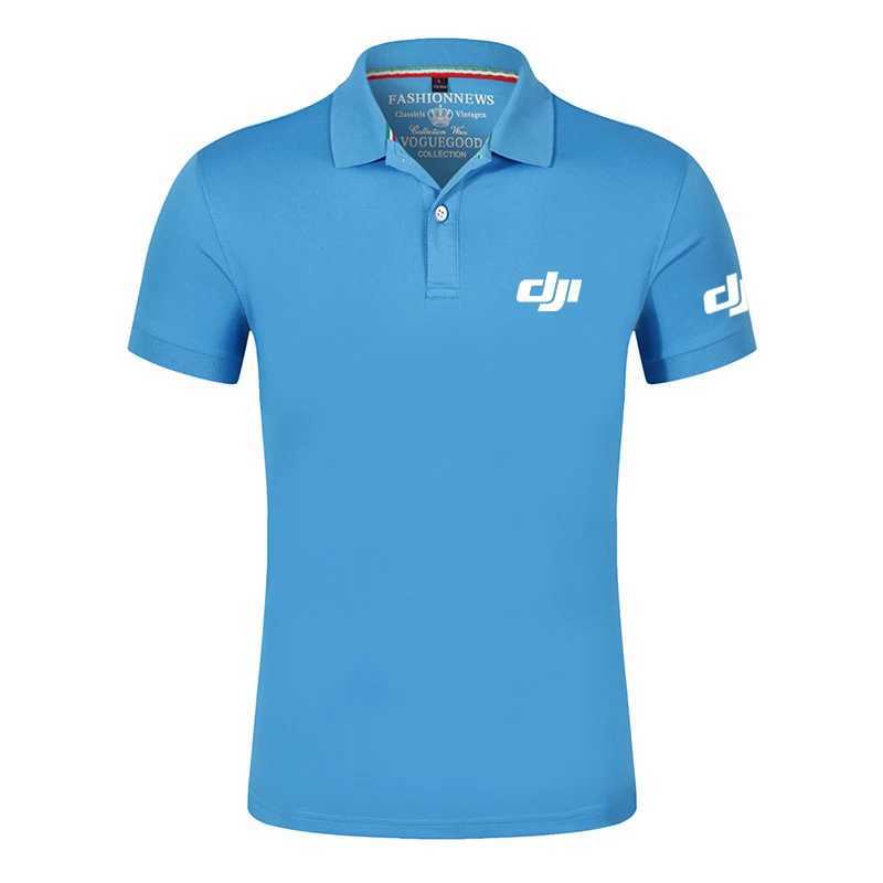 Мужские Polos 2022 Новый DJI Professional Pilot Drone Mens New Summer Hot Hetbale Rowo Рубашки Ploo Печать с коротким рукавом удобные топы T240425