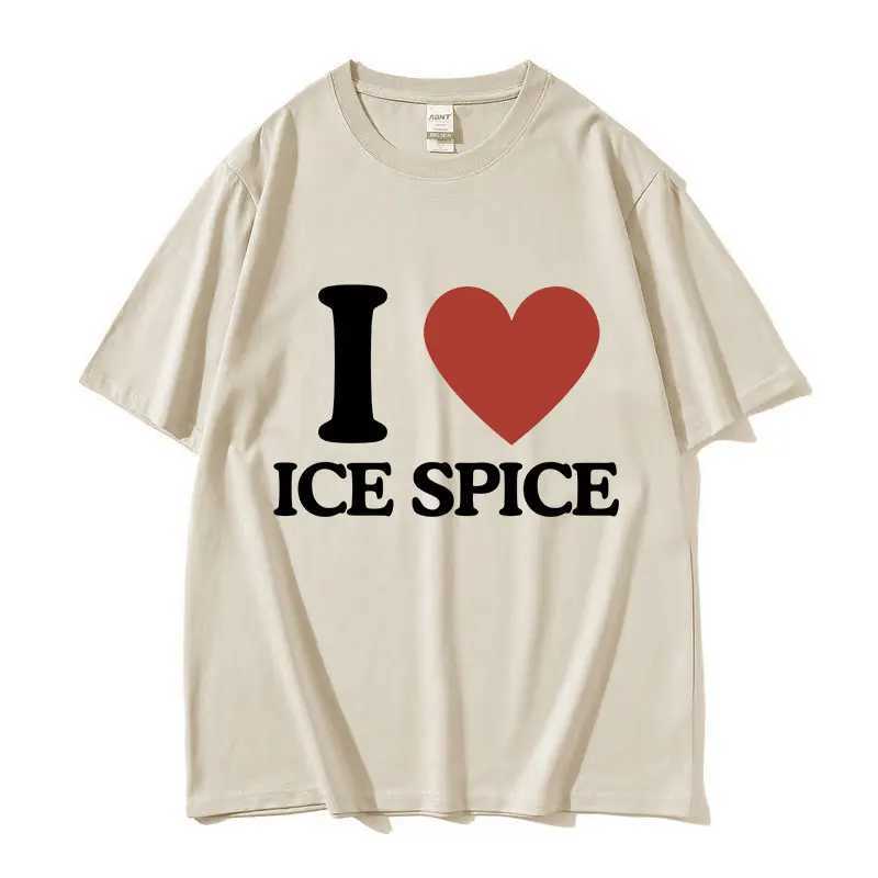 Herren T-Shirts Rapper Ice Spice Ich liebe grafische T-Shirt Männer Damen Casual O-Neck Cotton Short Slve T-Shirts Hip Hop Mode übergroße T-Shirt T240425