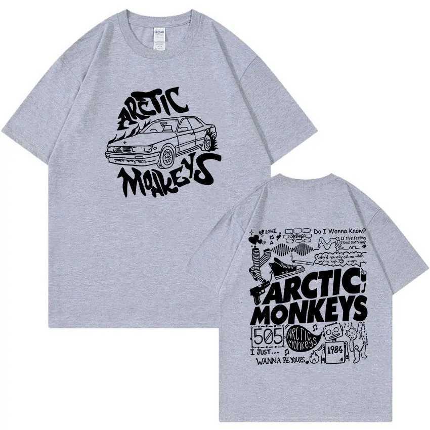 Herren T-Shirts Rock Arctic Monkeys 2023 Tour Music Tracklist Print T-Shirts Männer Frauen Hip Hop Retro Mode Baumwolle Übergroßes T-Shirt Strtwear T240425