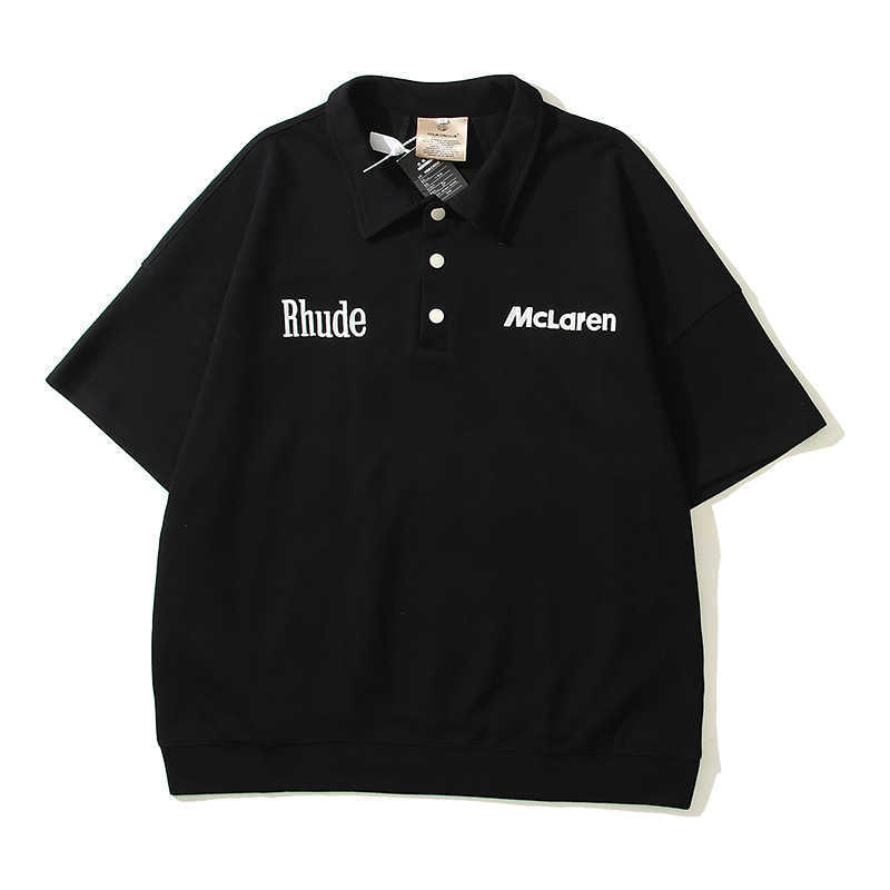 Hoge kwaliteit originele Rhuder Designer T Shirts Branded Fashion Alphabet Borduurwerk Sport Casual Mens Dames Dames Polo Shirts met korte mouwen met 1: 1 Logo