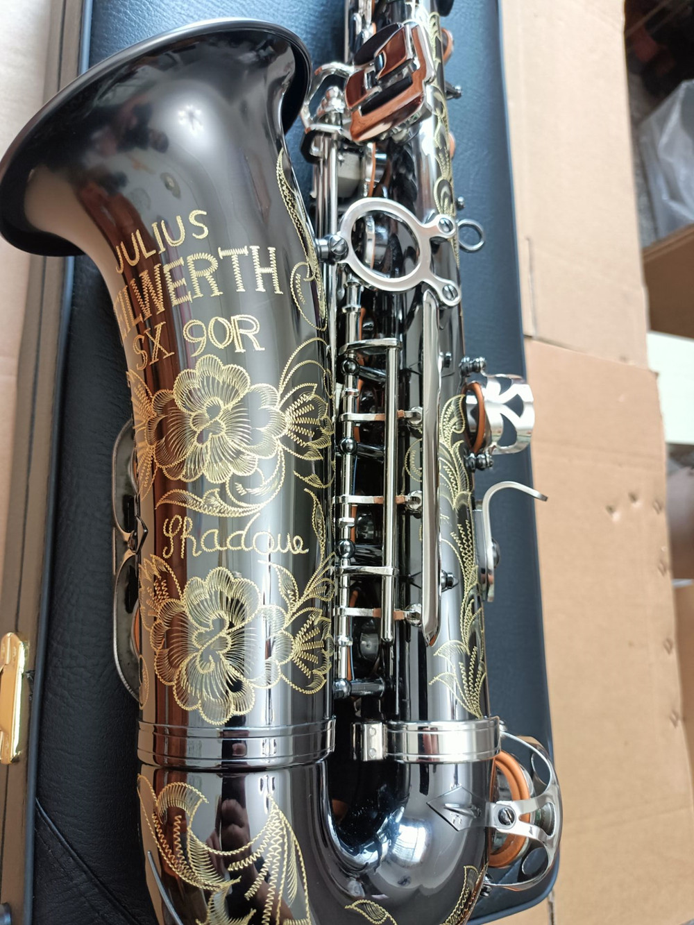Top Alto Sax Alemania JK SX90R Keilwerth Saxofón Níquel Níquel Plata Musical Musical de alta calidad con accesorios