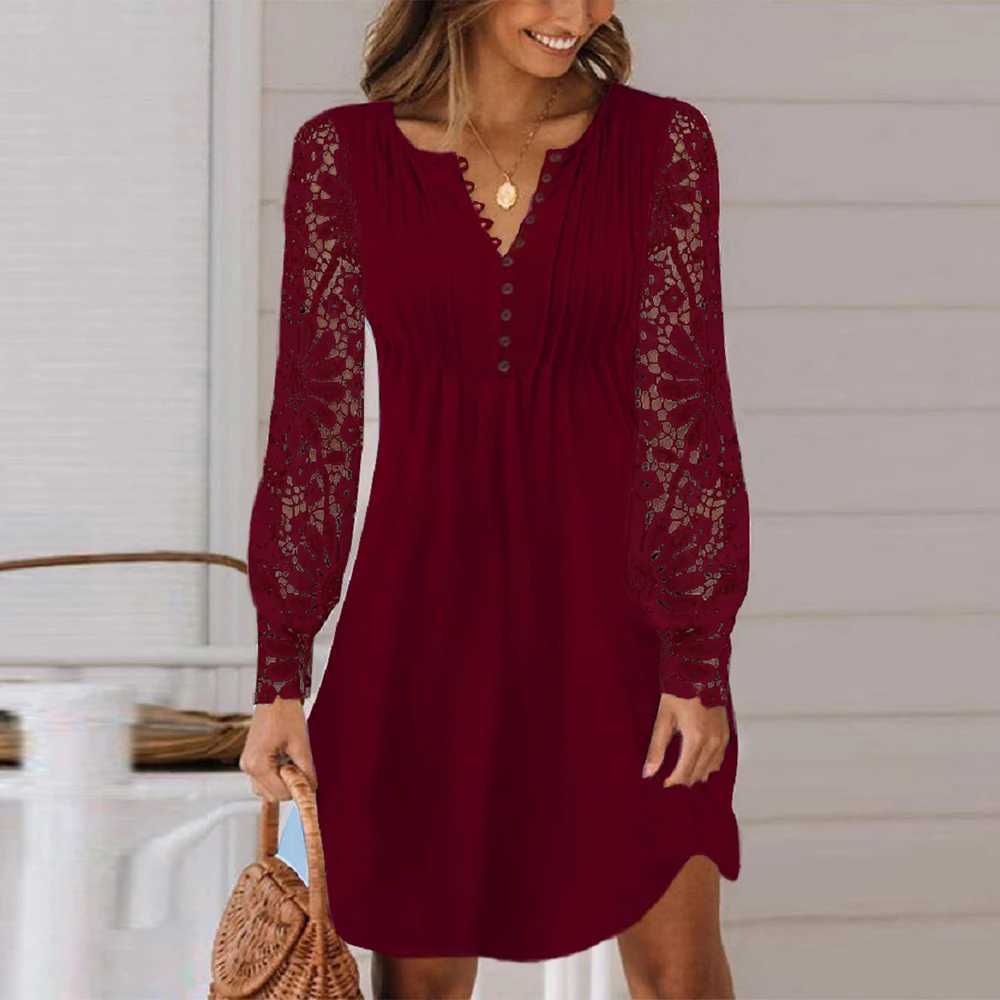 Vestidos casuales básicos xxl 3xl de tallas grandes Lady Dress Long Slved Women Women Women Spring Invierno Gran tamaño elegante Vestidos Occas formales Falda larga Y240429