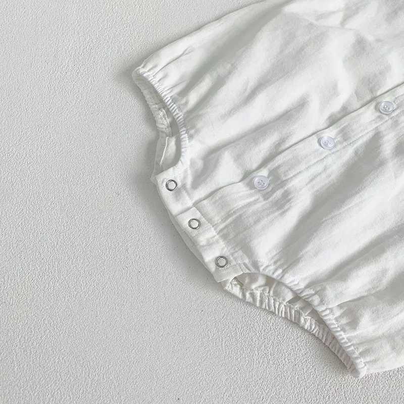 Rompers Toddler Baby Girls Jumpsuits outfit nyfödda klädskjorta Bodysuit H240509