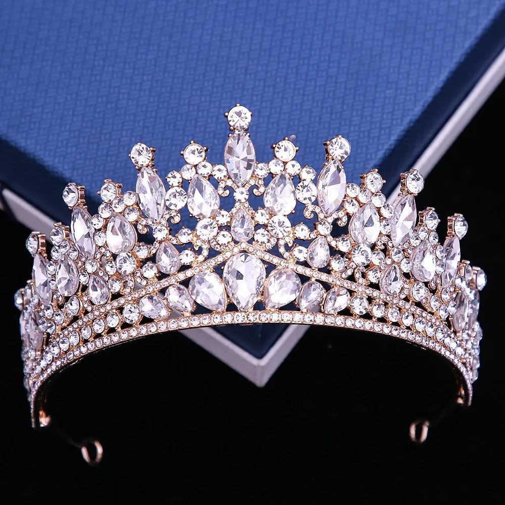 Tiaras nieuwe luxe opaal kristal tiara voor vrouwen bruiloft verjaardagsfeestje jurk cadeau elegante koningin bruids bruid kroon accessoires