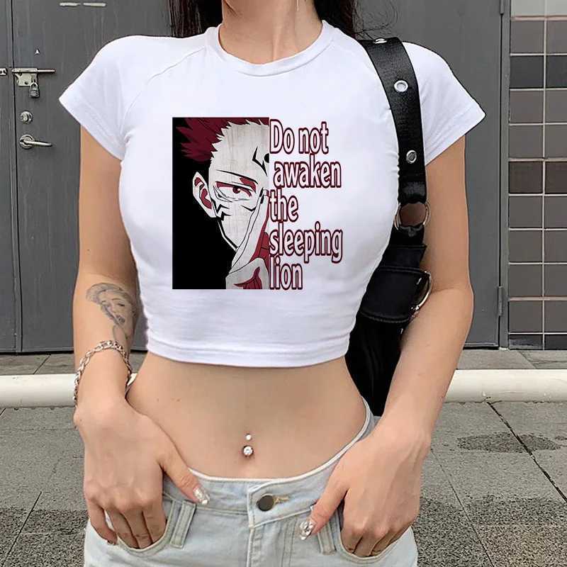 T-Shirts Japaner Anime T-Shirt Jujutsu Kaisen T-Shirt Damen GOJO Satoru Crop Top Yuji Itadori Grafik T-Shirt Comic Cool T-Shirt Clothingl2404