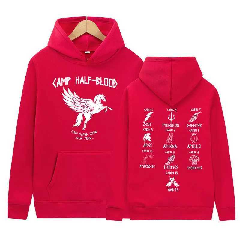 Heren Hoodies Sweatshirts Percy Jackson Camp Half Blood Long Sound Hoodie Mens Dames Casual Fashion Pullover Sweatshirt Harajuku Oversized Hoodies T240428