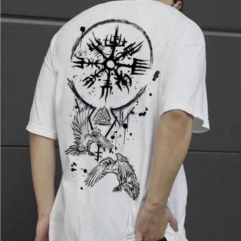 Herren-T-Shirts 100% reines Baumwollsommer Übergroßer kurzes Sled-T-Shirt für atmungsaktive Jugendliche Original Fitness Harajuku Strt Kleidung Pat Y240429