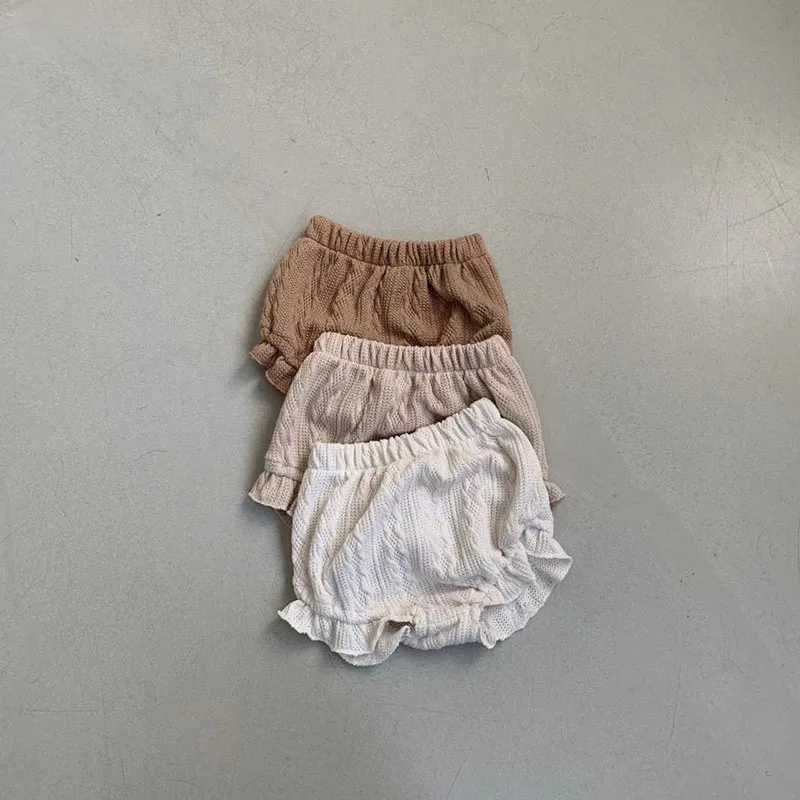 Shorts 2023 Summer Baby Shorts Waffle Spädbarnshorts Toddler Bud Bloomer H240509