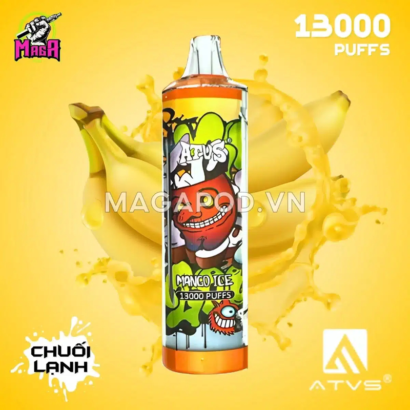 ATVS 12000 13000 Puffs одноразовые электронные сигареты 12K 13K Puff Bar 5% Никотин Vape Pen 12 вкуса Vapes 15 мл Предварительно заполненный капсул Vaper с RGB Light